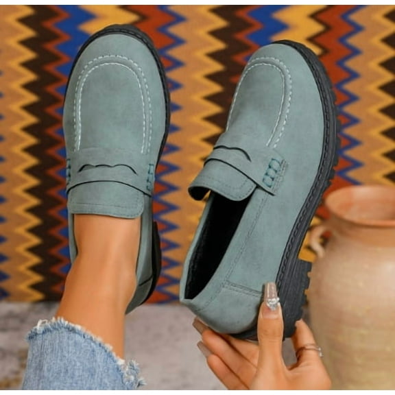 Womens Loafers Shoes Platform Chunky Penny Loafer Lug Sole Comfortable Slip On Work Office Business Casual Dress Shoes, US Size 5-11.5