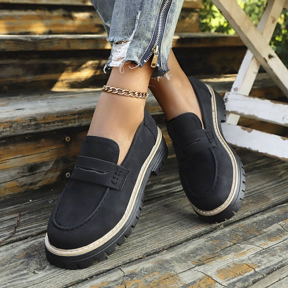 Womens Loafers Shoes Platform Loafer Comfortable Slip Work Business Casual Dress Shoes