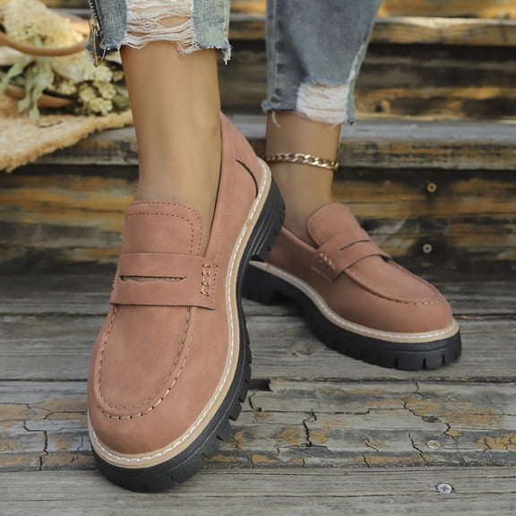 Womens Loafers Shoes Platform Loafer Comfortable Slip Work Business Casual Dress Shoes