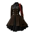 thumbnail image 1 of Womens Lolita Gothic Dress Vintage Bow Ruffle Steampunk Princess Dress Short Medieval Renaissance Cosplay Costumes, 1 of 4