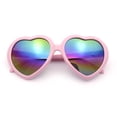thumbnail image 1 of Womens Lolita Rainbow Mirror Lens Thick Plastic Heart Shape Sunglasses Pink, 1 of 8