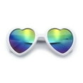 thumbnail image 1 of Womens Lolita Rainbow Mirror Lens Thick Plastic Heart Shape Sunglasses White, 1 of 8