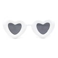 thumbnail image 1 of Womens Lolita Thick Bubble Frame Heart Plastic Sunglasses White - Black, 1 of 4