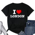 thumbnail image 1 of Womens London - I Love London - I Heart London T-Shirt Black Small, 1 of 5