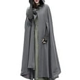 thumbnail image 1 of Womens Long Cape Cloak Hooded Cloak Wool Blend Coat Sleeveless Winter Cardigan Warm Cosplay Fashion Cool, 1 of 3