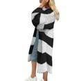thumbnail image 1 of Womens Long Cardigan Lightweight Color Block Open Front Sweater Long -Sleeve Casual Loose Knitted Top Coats (Navy S), 1 of 3
