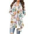 thumbnail image 1 of Womens Long Cardigan Sweaters Christmas Print Oversized Open Front Tops Winter Fashion Long Sleeve Party Cardigans Comfortable Cute Outfits, 1 of 4