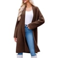 thumbnail image 1 of Womens Long Cardigan Sweaters Chunky Open Front Oversized Slouchy Knit Fall Trendy Coatigan Jackets Brown XL, 1 of 9