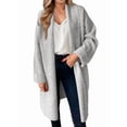 thumbnail image 1 of Womens Long Cardigan Sweaters Chunky Open Front Oversized Slouchy Knit Fall Trendy Coatigan Jackets Light Gray M, 1 of 6