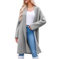 thumbnail image 1 of Womens Long Cardigan Sweaters Chunky Open Front Oversized Slouchy Knit Fall Trendy Coatigan Jackets Light Gray XL, 1 of 9