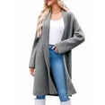 thumbnail image 1 of Womens Long Cardigan Sweaters Chunky Open Front Oversized Slouchy Knit Fall Trendy Coatigan Jackets Medium Dark Gray L, 1 of 6