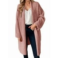 thumbnail image 1 of Womens Long Cardigan Sweaters Chunky Open Front Oversized Slouchy Knit Fall Trendy Coatigan Jackets Pink XXL, 1 of 6