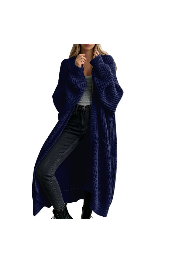 Womens Long Cardigan Sweaters Open Front Oversized Duster with Pocket for Women 2025 Fall Winter Knit Design Coats