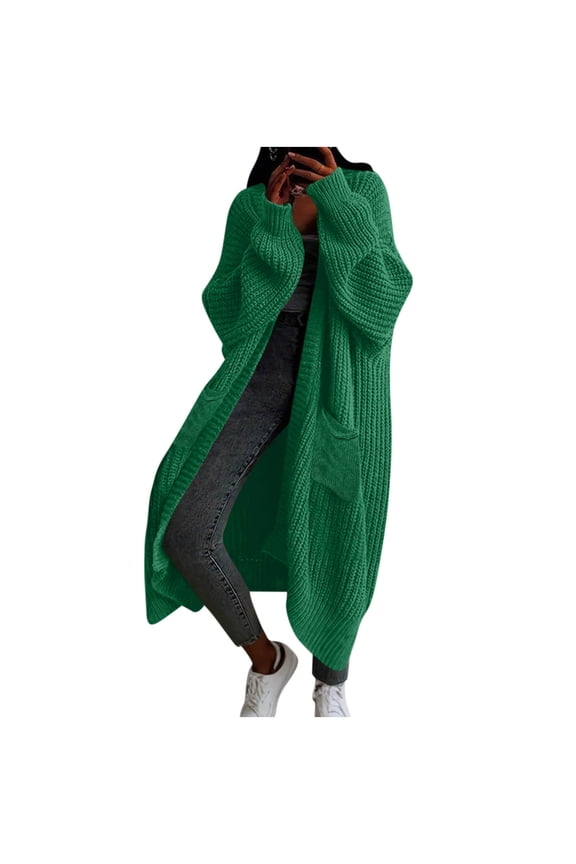 Womens Long Cardigan Sweaters Open Front Oversized Duster with Pocket for Women Soft Fall Winter Ribbed Knit Coats