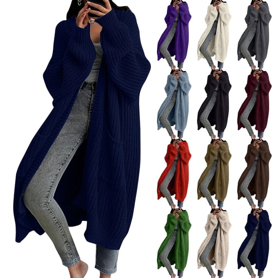 Womens Long Cardigan Sweaters Oversized Knit Chunky Sweater Jacket Open Front Soft Trendy Warm Fall Winter Coats Outerwear S