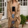 thumbnail image 1 of Womens Long Cardigans Cable Knitted Open Front Oversized Hooded Outerwear Sweater Coat, 1 of 5