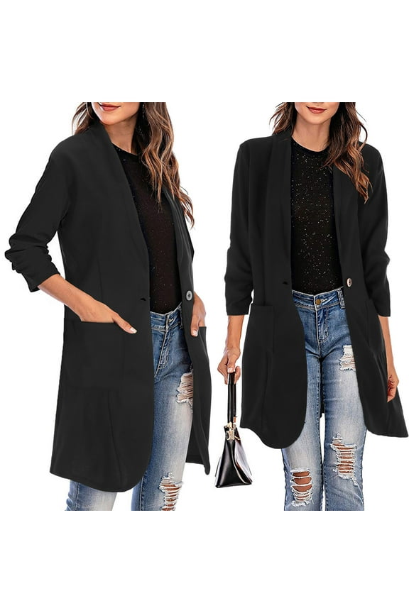 Womens Long Coat Lapel Trench Jacket Cardigan Long Slim Overcoat With Pocket Womens Petite Wool Coat Ladies Winter Coats Womens down Vests Lightweight Duster Coat Womens Double Wool Coat Elegant Coats