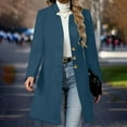 thumbnail image 1 of Womens Long Coat Warm Button Peacoat Jacket Notched Dressy Trench Coats Fall Winter Outerwear Blue S, 1 of 9