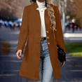 thumbnail image 1 of Womens Long Coat Warm Button Peacoat Jacket Notched Dressy Trench Coats Fall Winter Outerwear Brown XXL, 1 of 9