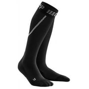 Womens Long Compression Wool Socks - CEP Trail Merino Grey/Black III