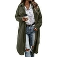 thumbnail image 1 of Womens Long Corduroy Shacket Casual Loose Lightweight Trench Coats Long Sleeve Lapel Button Down Shirt Jacket with Chest Pockets, 1 of 5