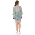 thumbnail image 1 of Womens Long Embroidered Lace Kimono Cardigan with Half Sleeves, Green, One Size, 1 of 3