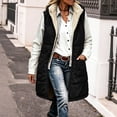 thumbnail image 1 of Womens Long Fleece Lined Vest, Hooded Sleeveless Zip Up Puffer Coat with Pockets, Casual Winter Outerwear for Cold Weather Daily Wear, 2026 New Clearance Sale, 1 of 7