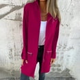 thumbnail image 1 of Womens Long Hoodies Zip Up Long-Sleeve Hooded Sweatshirt Casual Loose Solid Color Pockets Jacket with Hood (Hot Pink M), 1 of 5