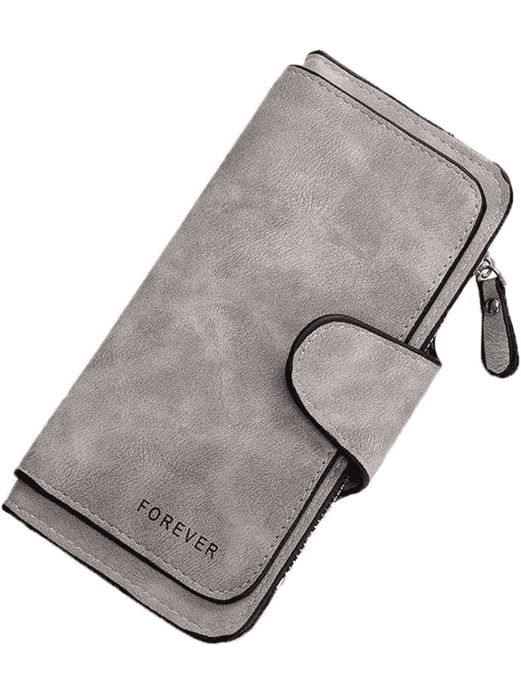 Womens Long Leather Wallet, RFID Blocking Leather Pocket Wallet Ladies Mini Purse with ID Window