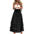 thumbnail image 1 of Womens Long Maxi Tulle Skirt A Line Ruffle Mesh High Waisted Tiered Layered Skirts Petticoat, 1 of 11