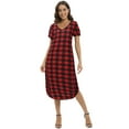 thumbnail image 1 of Womens Long Nightgowns Soft V Neck Nightshirts Short Sleeve House Dress with Pockets Casual Loose Nightdress Full Length Sleep Shirt,Plus Size S-3XL, 1 of 9