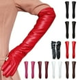 thumbnail image 1 of Womens Long PU Leather Gloves 50cm Fashion Arm Cover Flat Design, 1 of 5