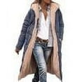 thumbnail image 1 of Womens Long Puffer Coat Long Sleeve Padded Winter Down Coats Hooded Parka Jacket Dark Gray S, 1 of 6