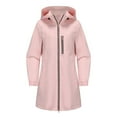 thumbnail image 1 of Womens Long Raincoat Ligtweight Rain Jacket Water Proof Outdoor Jackets with Hood Fall Windbreaker Long Sleeved Hooded Jacket Tops S-171 Pink-a 3XL, 1 of 8