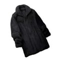 thumbnail image 1 of Womens Long Sherpa Fleece Coat Fuzzy Lapel Neck Full Zip Up Jackets with Pockets Casual Warm Winter Outerwear (2XL, Black), 1 of 6