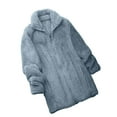 thumbnail image 1 of Womens Long Sherpa Fleece Coat Fuzzy Lapel Neck Full Zip Up Jackets with Pockets Casual Warm Winter Outerwear (XL, Light Blue), 1 of 6