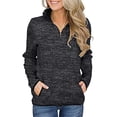 thumbnail image 1 of Womens Long Sleeve 1/4 Zip Sweatshirts Casual Pullover Tunic Tops With Pockets, 1 of 3