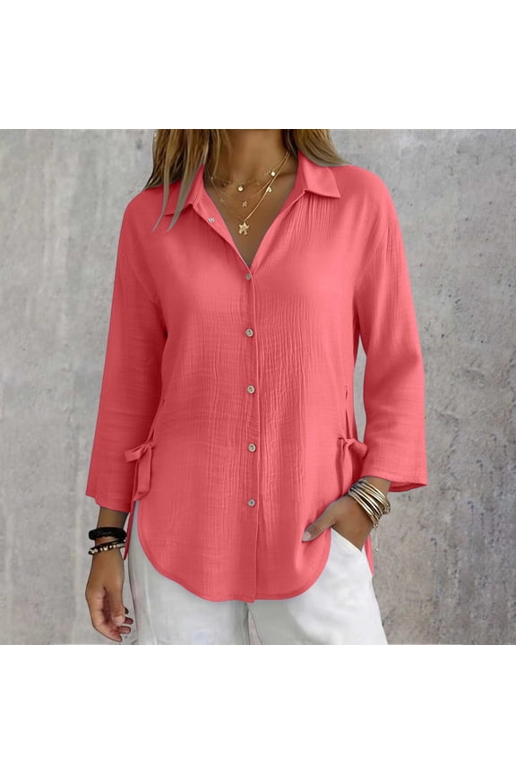 Womens Long Sleeve Button Down Shirts Dressy Business Work Blouses Athleisure Tech Top