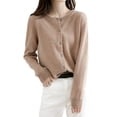thumbnail image 1 of Womens Long Sleeve Button Up Knit Cardigan Light-Bodied 2026 Crewneck Button Down Sweaters for Women XXL, 1 of 7