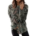 Womens Long Sleeve Camo Sweatshirts Leopard Print Pullover Tops