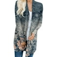 Womens Long Sleeve Cardigan Knit Sweater Floral Print Outerwear Coats