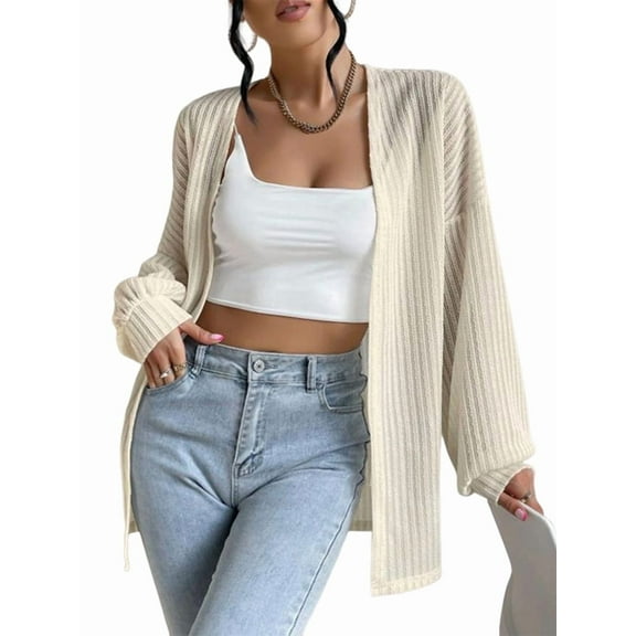 Womens Long Sleeve Cardigan Soft Knit Cardigan Sweater  XXL