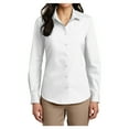 thumbnail image 1 of Womens Long Sleeve Carefree Poplin Uniforms Dress Cotton/Polyester Shirt White Medium, 1 of 6