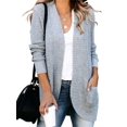 thumbnail image 1 of Womens Long Sleeve Casual Lightweight Loose Open Front Cardigan Knit Sweaters Coat with Pockets, 1 of 4