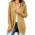 thumbnail image 1 of Womens Long Sleeve Casual Lightweight Loose Open Front Cardigan Knit Sweaters Coat with Pockets, 1 of 6