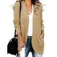 thumbnail image 1 of Womens Long Sleeve Casual Lightweight Loose Open Front Cardigan Knit Sweaters Coat with Pockets, 1 of 4