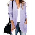 thumbnail image 1 of Womens Long Sleeve Casual Lightweight Loose Open Front Cardigan Knit Sweaters Coat with Pockets, 1 of 4