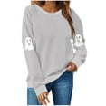 thumbnail image 1 of Womens Long Sleeve Cowl Neck Tops Casual Comfort Gradient Print T-Shirt Fashion Y2K Clothes Outfits 2025, 1 of 5