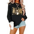 thumbnail image 1 of Womens Long Sleeve Crew Neck Sweatshirts Merry Christmas Tree Graphic Tee Tops, 1 of 1