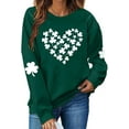 thumbnail image 1 of Womens Long Sleeve Crew Neck Sweatshirts Valentina's Day St. Patrick's Day Graphic Tee Tops, 1 of 1